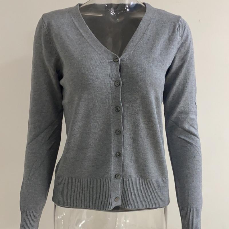 Jesień Nowy Slim Fit Casual Dzianinowy Kardigan Kobiety Moda Vintage Luźny Sweter z Dekoltem w Serek Kurtka Damska Zimowa Odzież Eleganckie Damskie Kardigany 25065