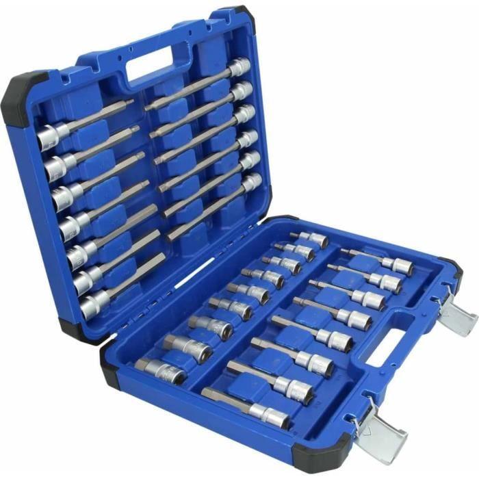 Coffret de douilles tournevis 1/2'' 6 pans creux |30 pièces-Brilliant Tools BT022030-Malette vissage