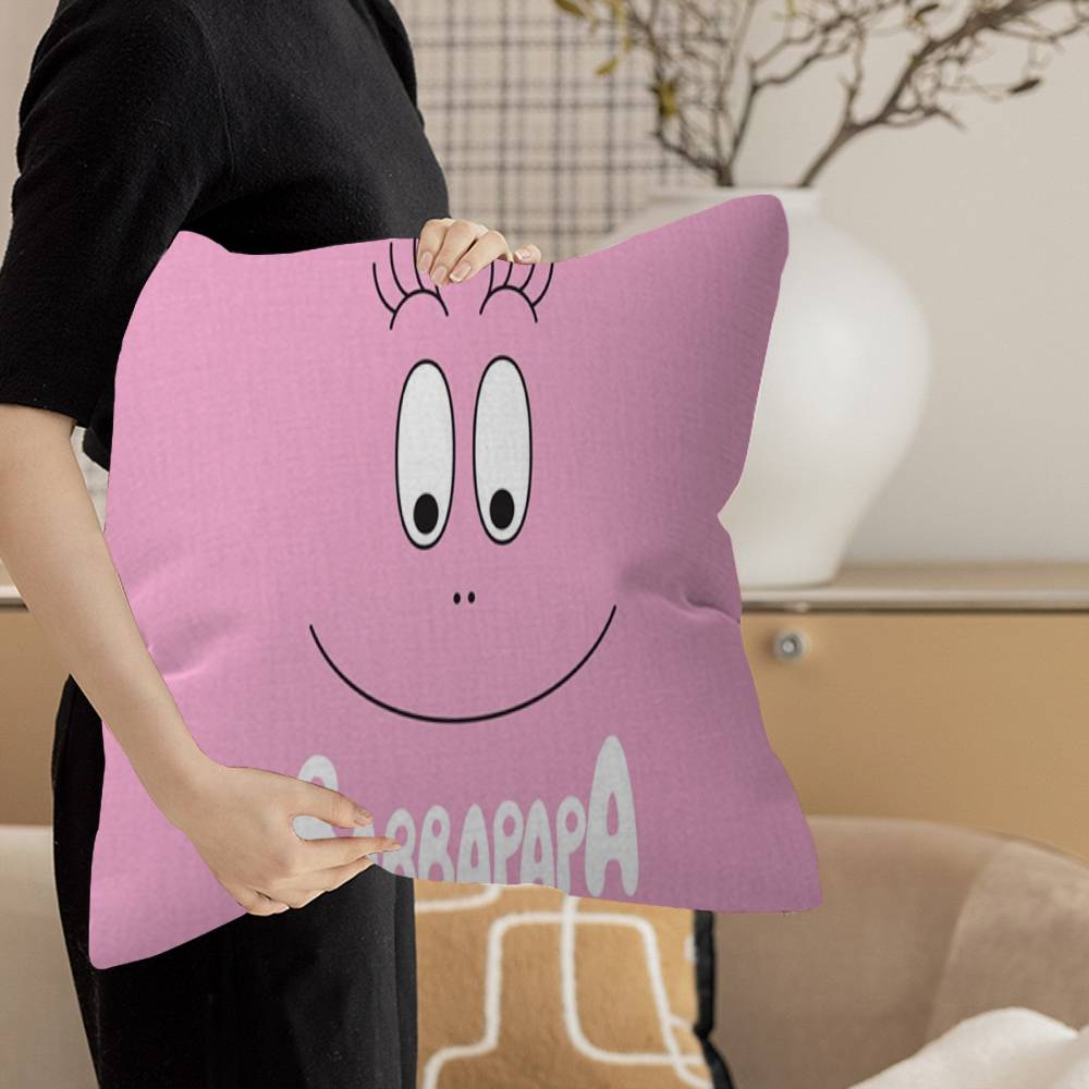 

Les Barbapapa Family Anime Cushion Cover Pillowcase Upholstery Sofa Throw Pillow Home Decor Pillowcas 12x12Inch