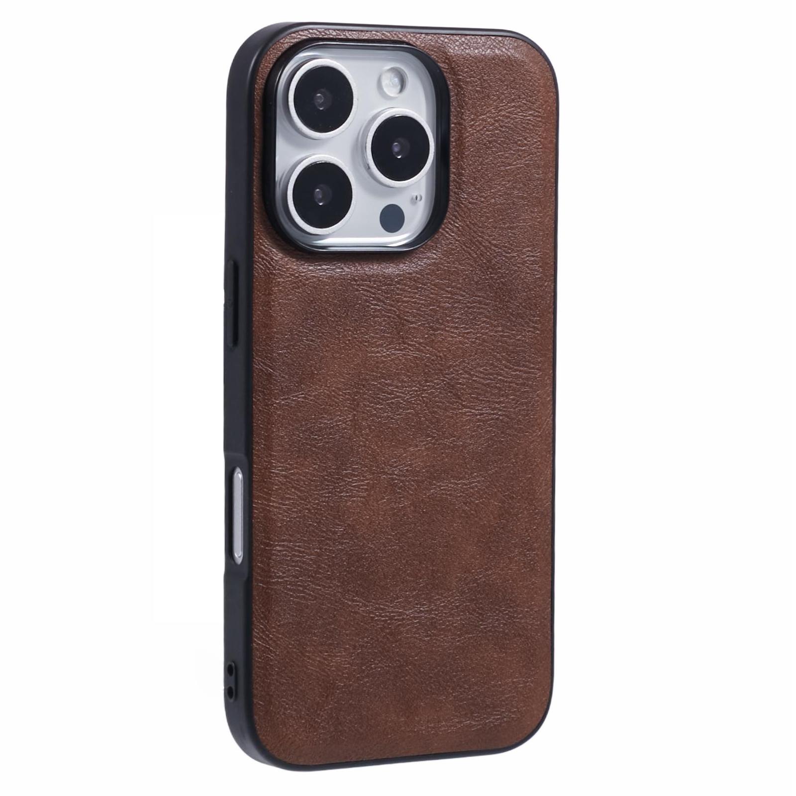 

X-LEVEL Bojue-3 Series For iPhone 16 Pro Max Case Compatible with MagSafe Leather Coated PC+TPU Phone Cover Brown
