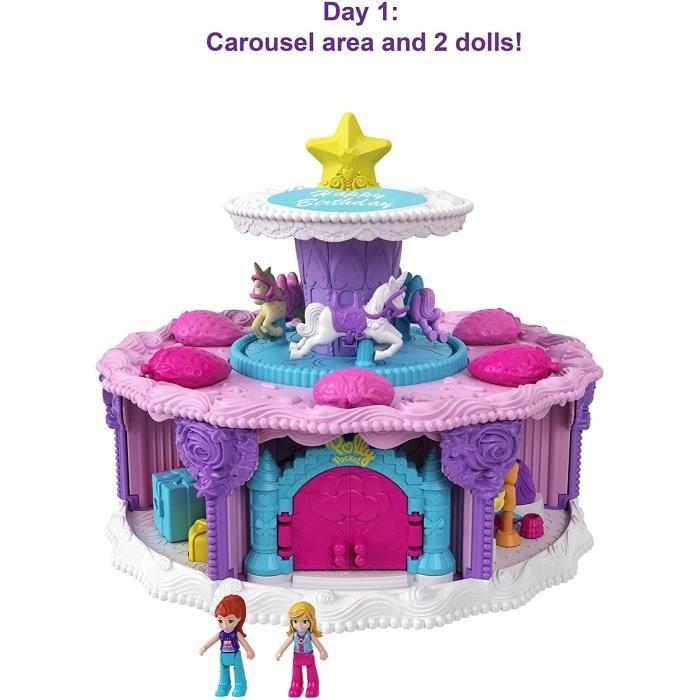 Coffret de jeu - Mattel - GYW06 - Gâteau d'anniversaire - 25 surprises - Carrousel de licornes