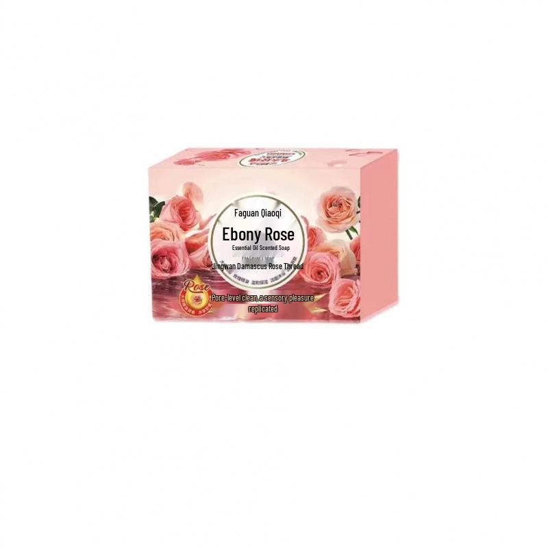 Ebony Rose Scent Soap 4x135g with Foaming Net: Unisex Shower, Face, and Hand Soap with Long-Lasting Moisturizing Fragrance.