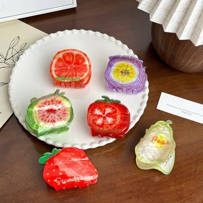 1pc Cute Fruit Series, Grab Clip, Niche Fun Hair Clip, Half Tied Hair, Ponytail Clip, Children's Hair Accessory