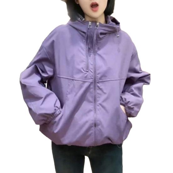 Giacca Protezione Solare per Uomo Donna Ultraleggera Sottile con Cappuccio Cappotto da Campeggio Asciugatura Rapida Anti UV Antivento per Escursioni all'Aperto Sport