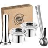 i Cafilas [YK01] Reusable Coffee Capsule Refillable Filter 304 Stainless Steel Cream Maker for Lavazza Blue Espresso Point Tchibo Cafissimo K Fee