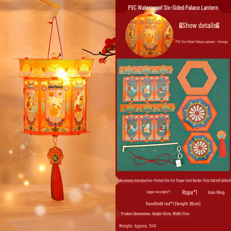 DIY Mid-Autumn Festival Glowing Lantern Kits for Kids - Ancient Style with Rabbit & Flower Designs