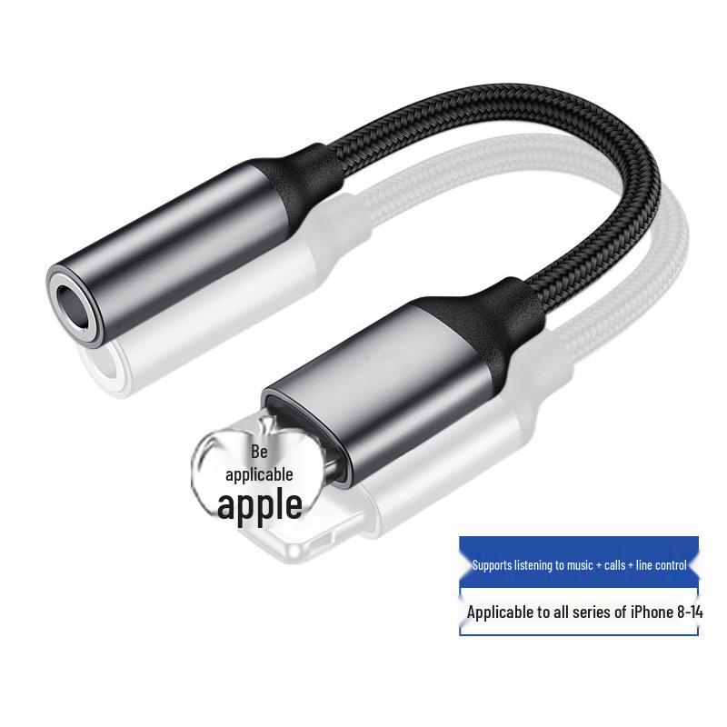 Apple Lightning to 3.5mm Braided Audio Adapter for Enhanced Sound Quality