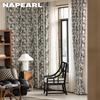 1PC NAPEARL Middle Ancient Style French Printed Curtains Black and White Floral Branch Printed Curtains for Bedroom Living Room Home Decor