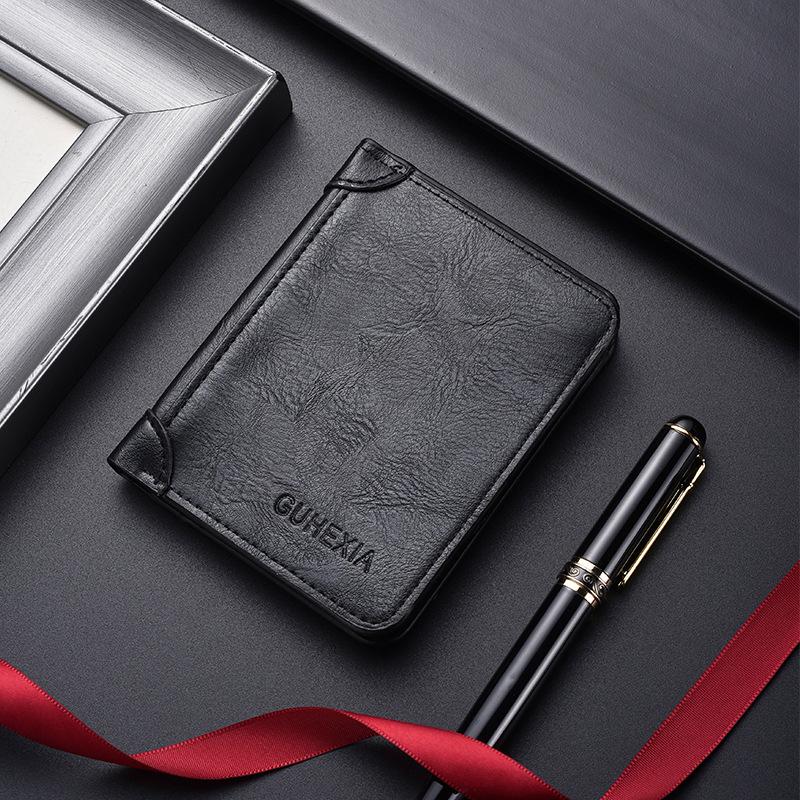 Men's Leather Anti-Theft Wallet with Multi-Card Slots and Large Capacity