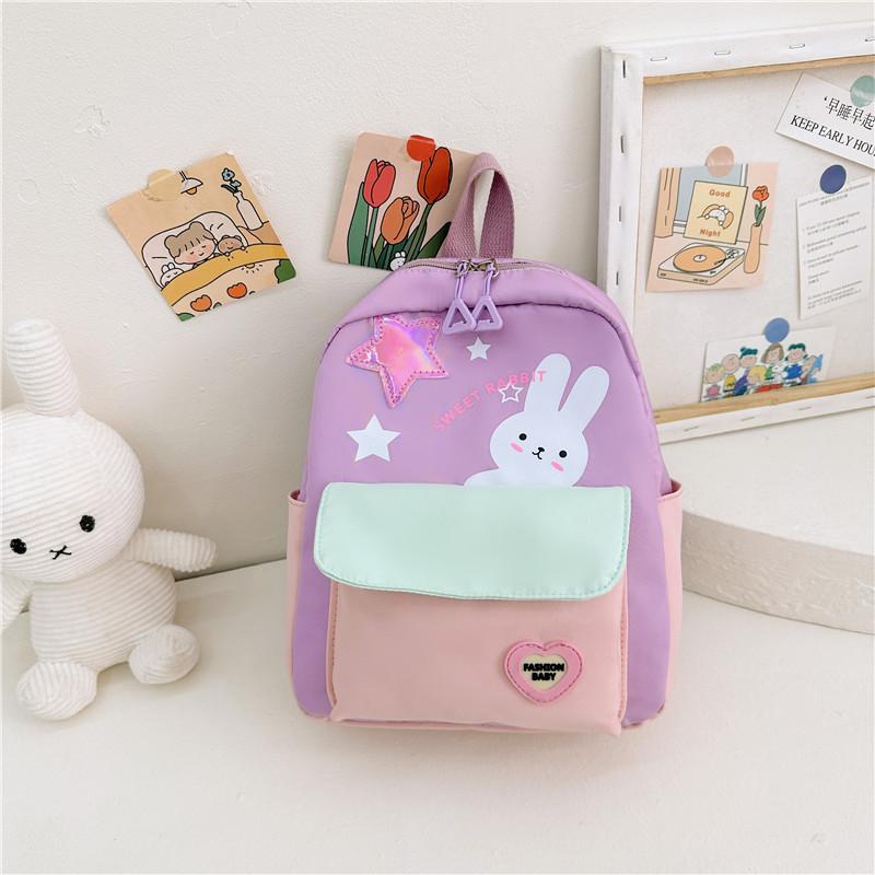 Cute Rabbit Childrens School Bag Animal Design Nylon Toddler Backpack