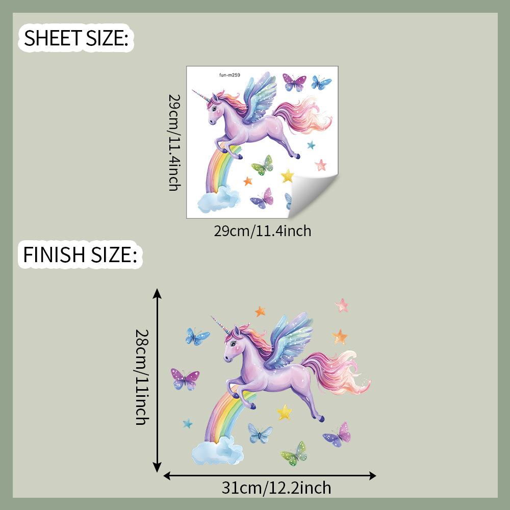 

Cartoon Unicorn Butterfly Painted Bathroom Toilet and Toilet Stickers for Home Beautification and Decoration