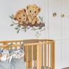 Cute Lion on Branch Wall Sticker Self-Adhesive Removable for Kids Room Bedroom Living Room Jungle Home Decor Art