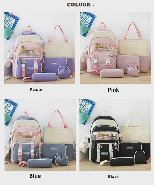 Uroczy Wodoodporny Zestaw Plecaka dla Dzieci, Klasy 3-6: 5-częściowy lekki tornister szkolny