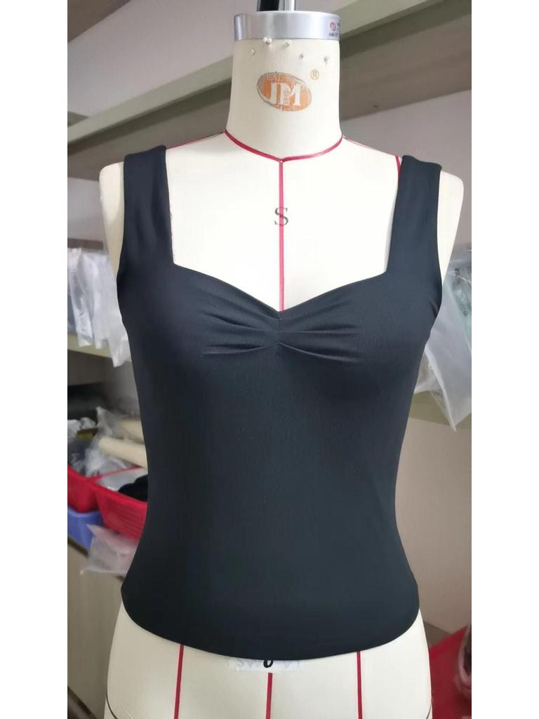 Ziyuan Y2K Spicy Girl Square Neck Backless Camisole - Slim Fit Solid Color Tank Top