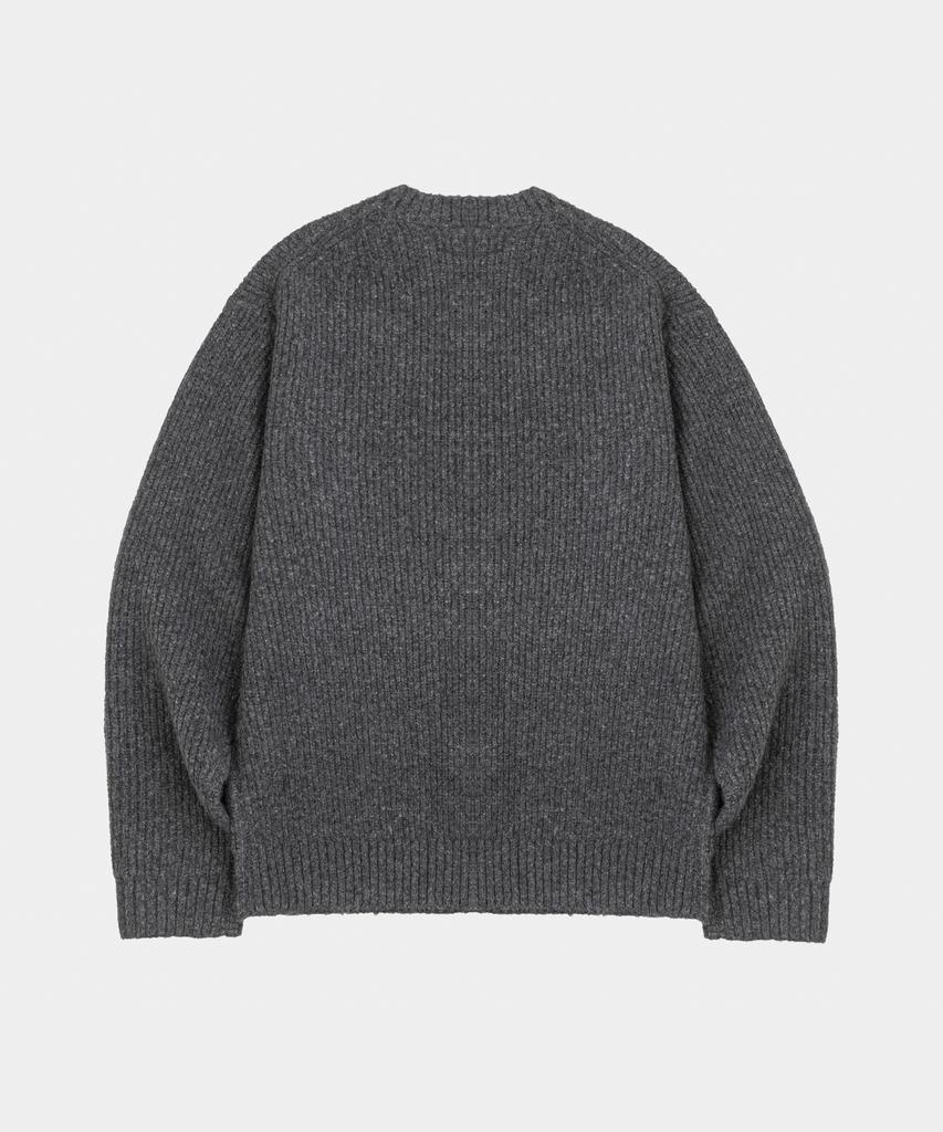 LETTERCOMO Heavy Rush Wool Round Knit Charcoal
