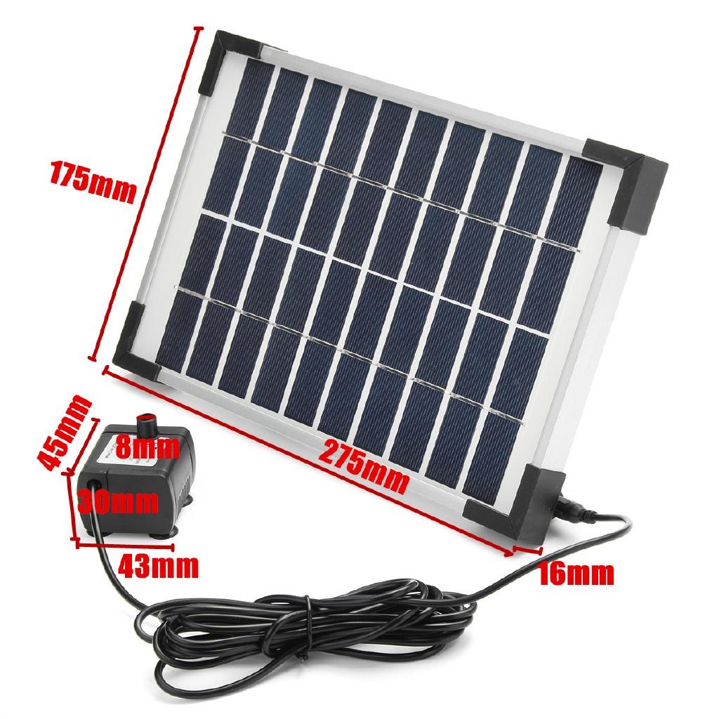 5W Micro Solar Fountain Pump Energy Mini Water Pump For Pond Fountain Rockery Fountain Garden Fountain 275*175*16mm
