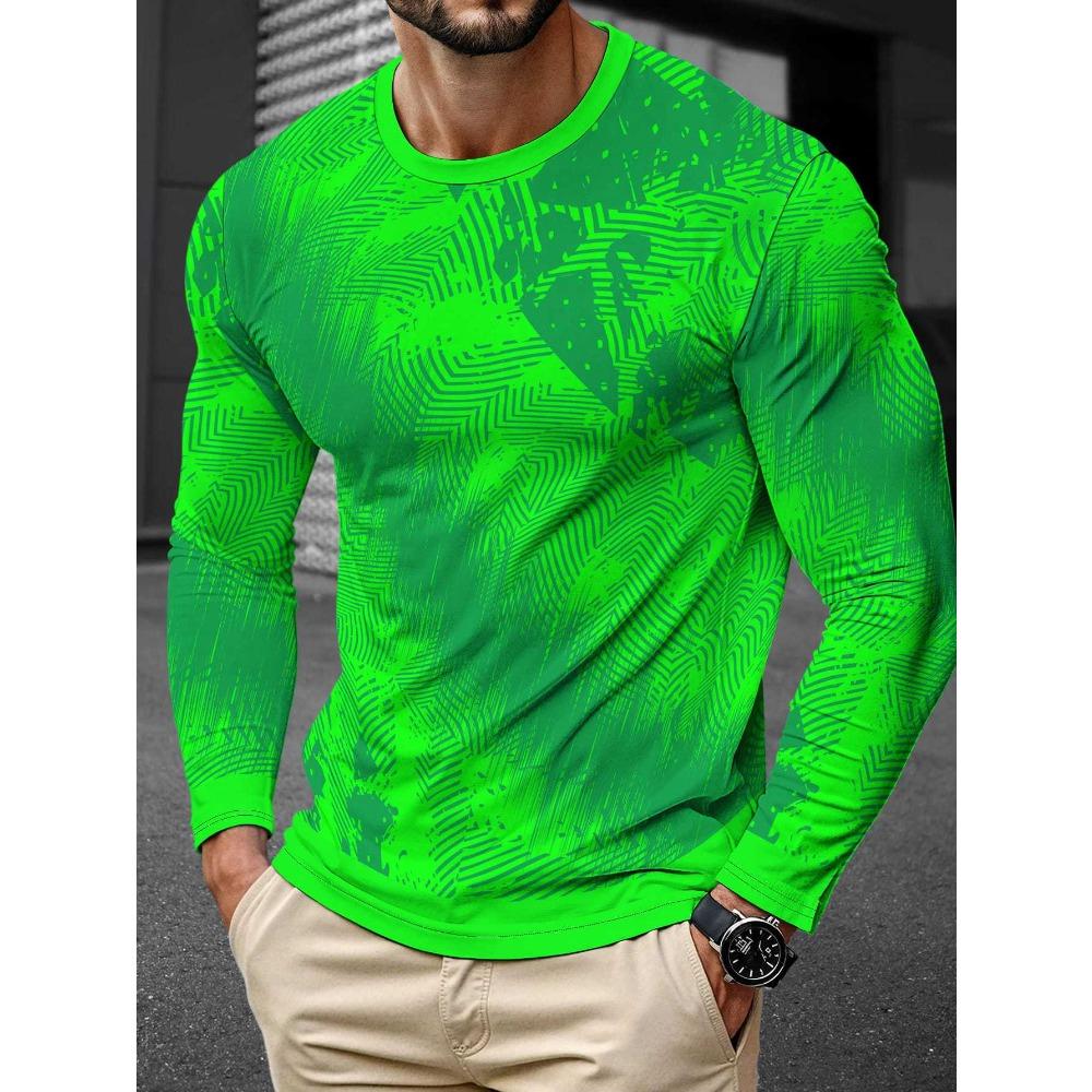 Men's Long Sleeved Casual Fashionable Simple Style Fashionable Versatile Comfortable Casual Plus Size Men's T-shirt