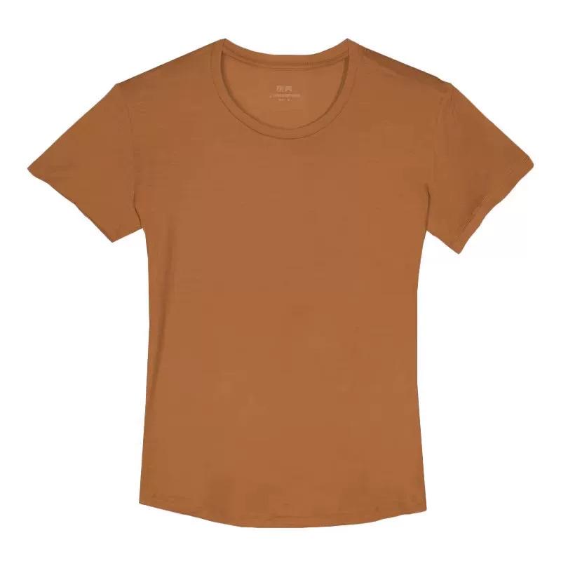 Women's Gray Shell Merino Wool Quick-Dry Hiking T-Shirt - Summer Outdoor Short Sleeve