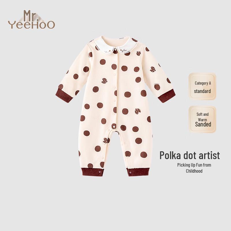 Осенний хлопковый комбинезон с длинным рукавом для девочек YEEHOO 73CM