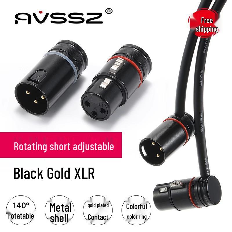 Right-Angle 3-Pin XLR Male to Female Microphone Audio Cable