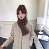Solid Color Cotton Padded Scarf Keep Warm Thermal Neckerchief Down Neck Scarf  Autumn/Winter
