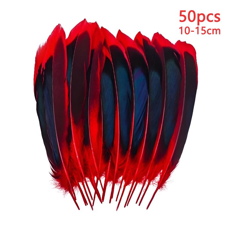 10-15Cm Goose Feathers Trim 50Pcs Long Decoration Plumas Big Small Black Mix Colored White Bulk For Crafts Hat Carnival Salon