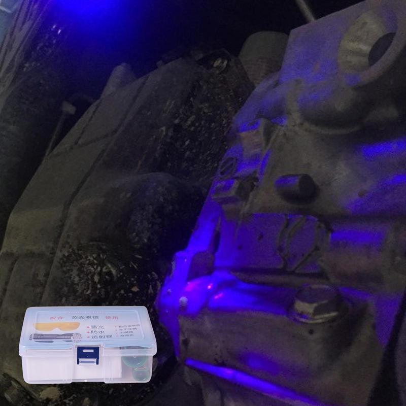 Car R134A R12 Air Conditioning A/C System Leak Test Detector Kit 28 LED UV Flashlight Protective Glasses UV Dye Tool Set