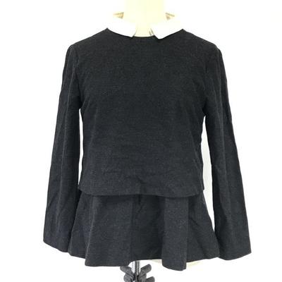 Japonya'da Üretilmiştir TOMORROWLAND COLLECTION İpek Peplum Bluz Çıkarılabilir Yakalı Kadın M Kömür Grisi(KULLANILMIŞ)