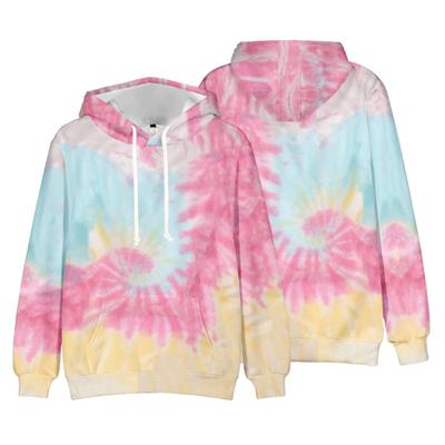 Jarný Jesenný Pánsky Dámsky Mikina s Potlačou Tie Dye Farebný Pulóver Dospelý Ležérny Štýlový Oblek s Kapucňou Chlapčenský Dievčenský Kabát s Kapucňou