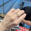 Gold Plated Dragon Scale Clover Ring: Women's Elegant Honeycomb Surface Open Finger Ring, Inspired by Xiaohongshu Style.
