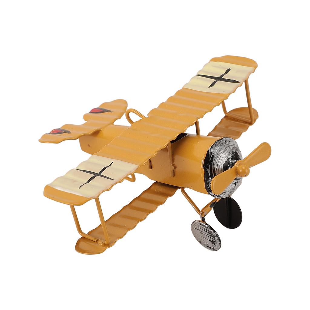 Vintage Airplane Model Iron Art Plane Ornament for Car Center Console Cake Decoration Photography