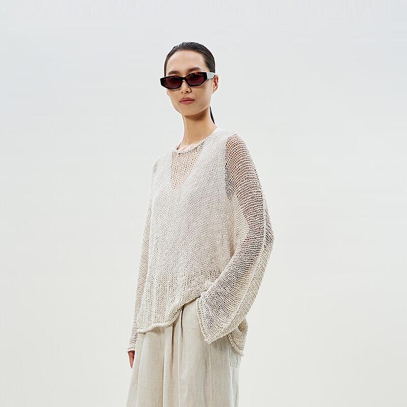 LESS 2025 Summer Cotton-Linen Knit Pullover