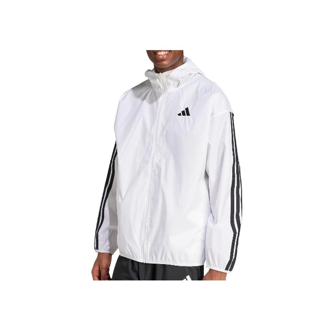 

Adidas SS25 Удобная универсальная спортивная полосатая повседневная куртка мужская куртка белого цвета JF3682 S