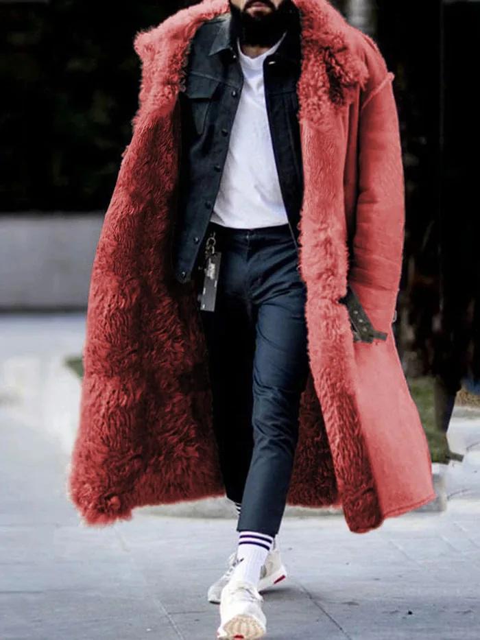 Men's Thick Winter Suede Long Coat