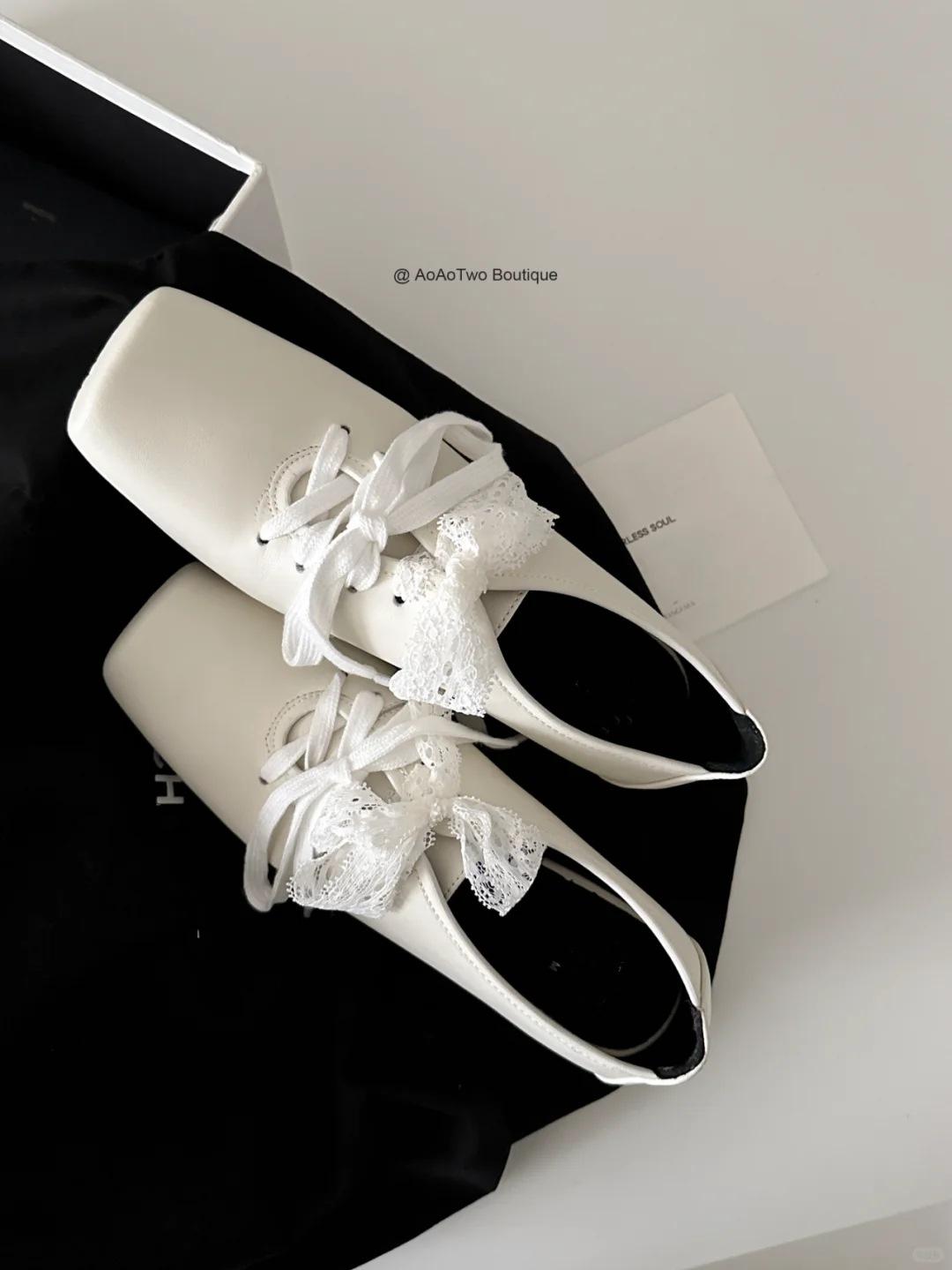 

Sheepskin version~ genuine leather French Mary Jane small leather shoes niche square head high-end lace-up white thick heel single shoes women 35