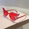 KAMMPT Butterfly Shaped Sunglasses with Sprinkles Women Fashion Birthday Gift Decor Shades Trendy Original Handmade Sun Glasses