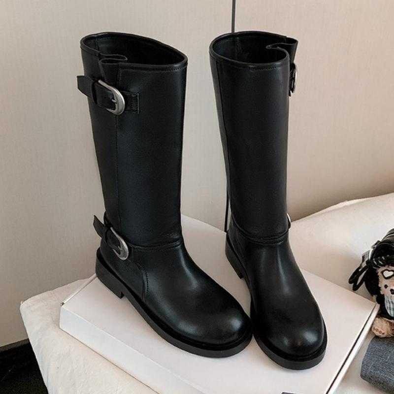 Fashion 2025 New Women Boots Suede Flats Shoes Trend Fashion Winter Knee High Chelsea Boots Snow Brand Shoes Casual Woman Botas Zapatos