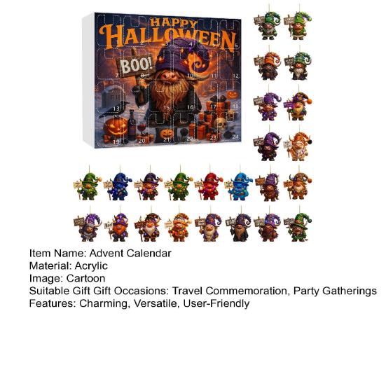 Advent Calendar 2025 Advent Calendar with 24 Acrylic Charms Pumpkin