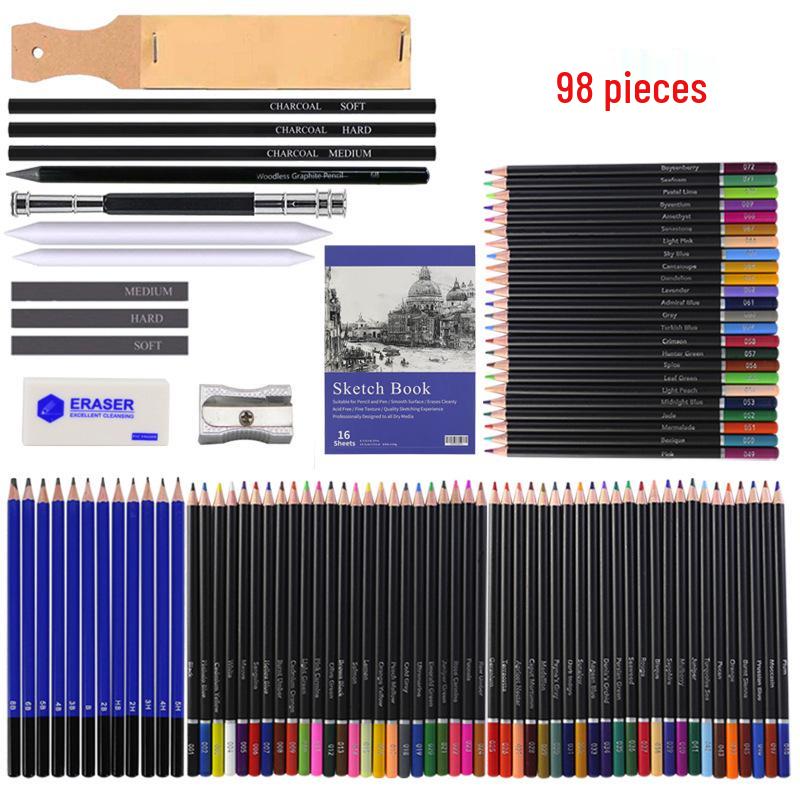 96-Piece Oil-Based Colored Pencil Drawing & Sketching Set