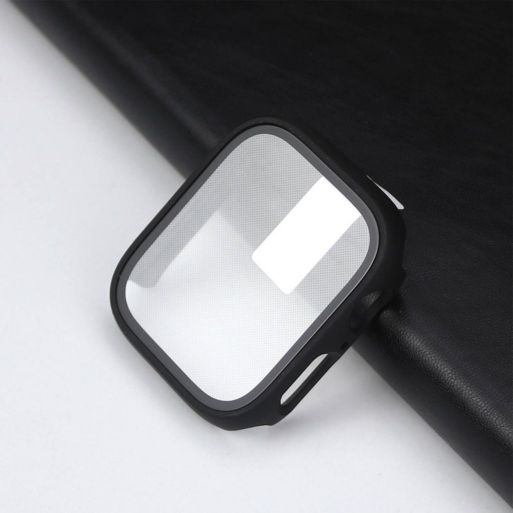 Watch Protective Case Screen Protector Cover Tempered Film for IWatch 1 2 3 4 5 6 7 8 Black 45mm   1.77in