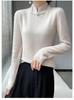 Chinese Retro Knitted High-Neck Cashmere Wool Sweater with Frog Buttons for Women