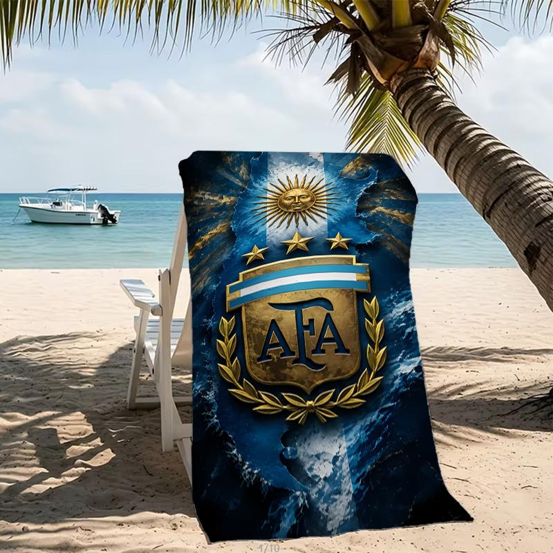 Beach Towel with Argentina Football Pattern - soft,absorbent,machine washable Lightweight&Modern,swimming,Travel Essentials