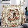 Cat Flower Print Flannel Blanket, High Quality Comfortable for All Seasons, Home Decor, Warmth and Comfort, Perfect for Christmas Gifts44