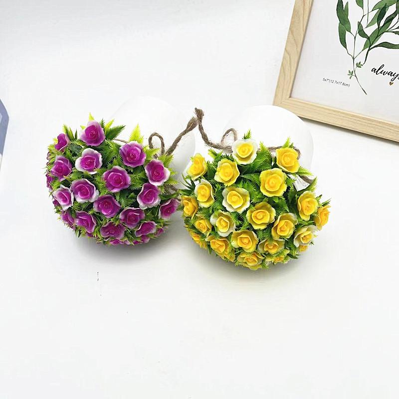 Mini Rose Plastic Potted Plant Bonsai For Wedding Photography And Home Decor