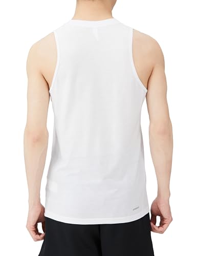 Adidas RE-ES FEELREADY Sleeveless Tank Top, Men's, US326, White/Black (IC6947), 3XL