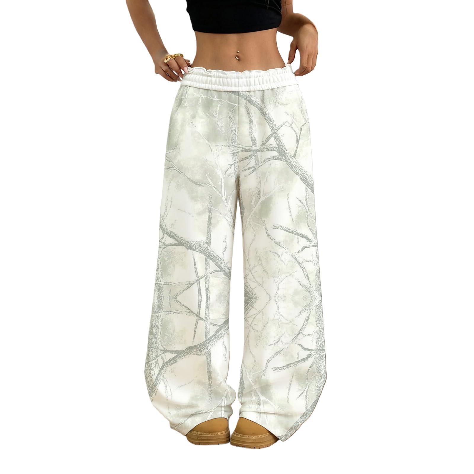 Женские камуфляжные свободные широкие спортивные штаны Женские повседневные модные спортивные штаны XXL