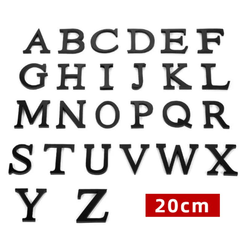 20 cm Černé 26 Anglických Písmen DIY 3D Akrylové Samolepky na Zeď Samolepicí Domácí Retro Nástěnné Umění Dekorace Pro Party Svatbu Vánoce