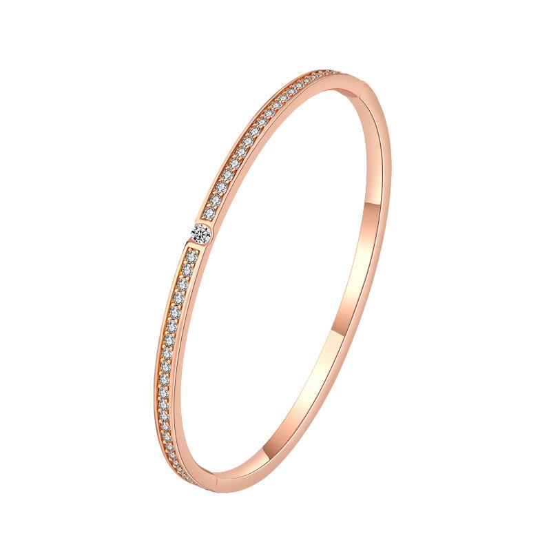 S925 Full Body Silver Full Sky Star White Diamond Rose Gold Bracelet, Elegant Light Luxury Jewelry Bracelet, Female