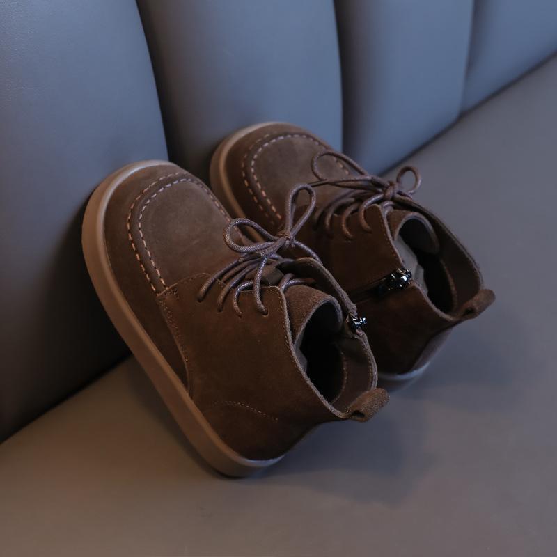 Kinder Martin Stiefel 2025 Herbst neu Britischer Stil Leder Jungenstiefel Babyschuhe Frühling und Herbst Einzelschuhe Mädchen Kurzstiefel