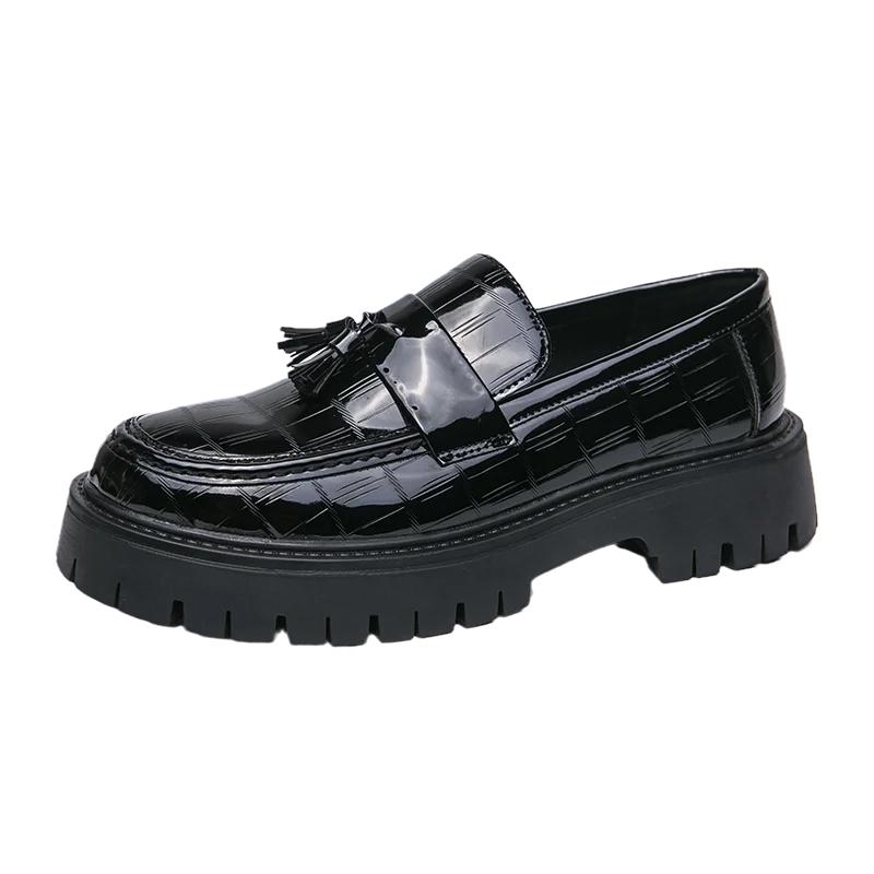 New Fashion Men's Casual Leather Shoes British Style Thick Bottom Formal Shoes Men Lightweight Dress Business Loafers Mocassins
